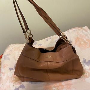 Brown tan coach shoulder bag